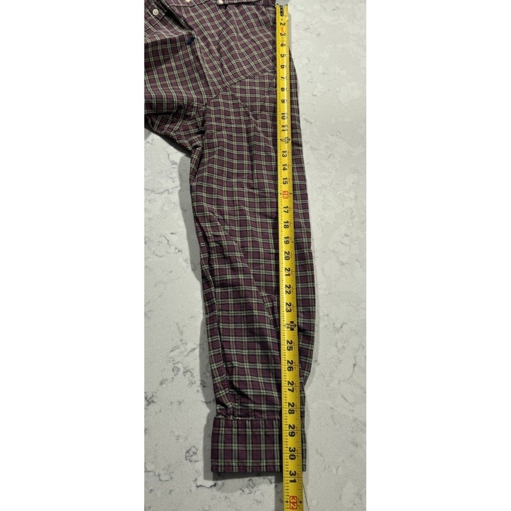 Ralph Lauren Shirt Mens Large Burgundy Olive Plaid Cotton Button Down Preppy - Picture 8 of 8